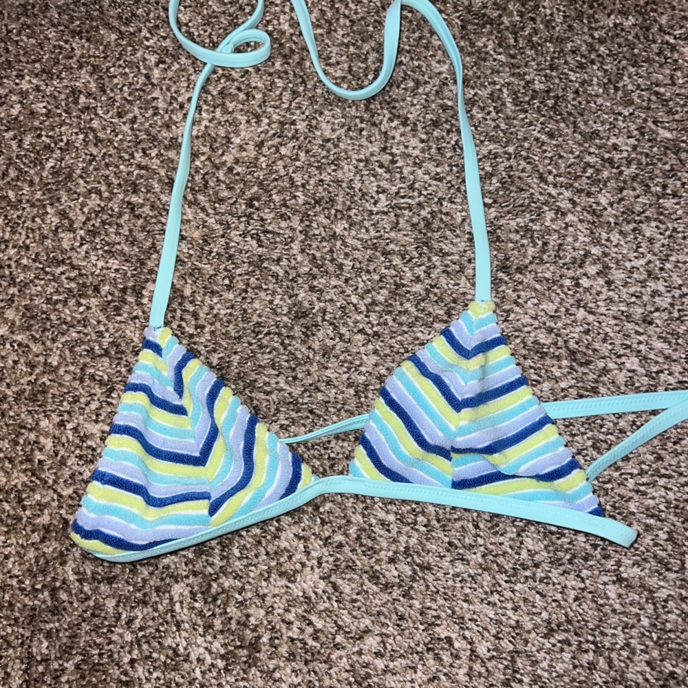 Striped Triangle Bikini Top
